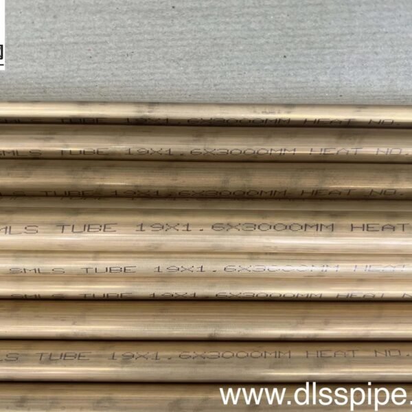 Aluminum Brass C68700 (O61) ASTM B111 Seamless Tube 19 × 1.6mm × 3000mm with 100% Eddy Current Testing for Condenser Applications.