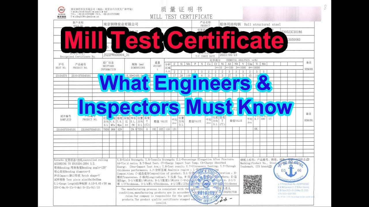 How to Read a Mill Test Certificate (MTC) for Stainless Steel Tubes